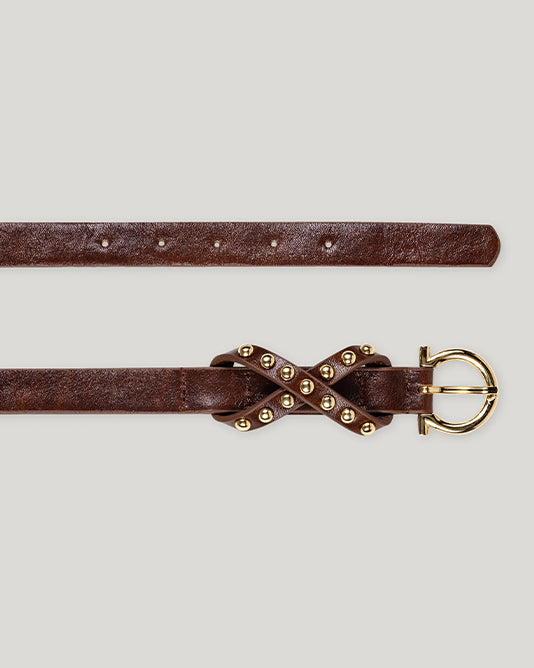 Narrow Belt with Studded Loop Detail