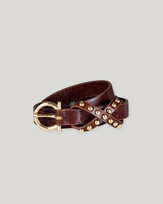 Narrow Belt with Studded Loop Detail