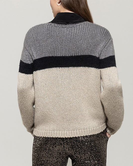 Colour Block Sweater & Scarf Set