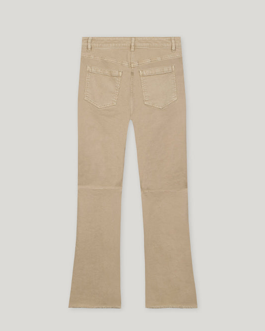 Cropped Frayed Kick Hem Jean In Sand