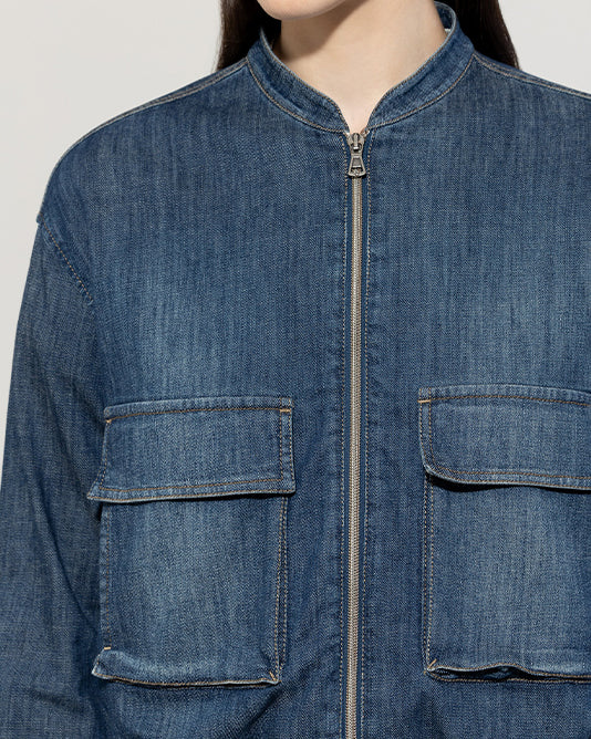 Blouson Jacket in Soft Denim