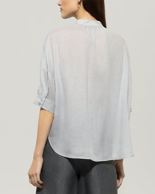 Soft Silver Grey RAMIE BLOUSE