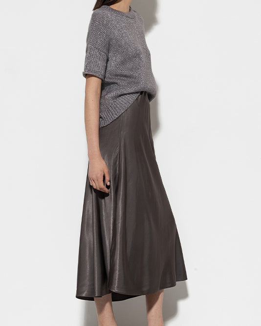 Taupe Satin Skirt