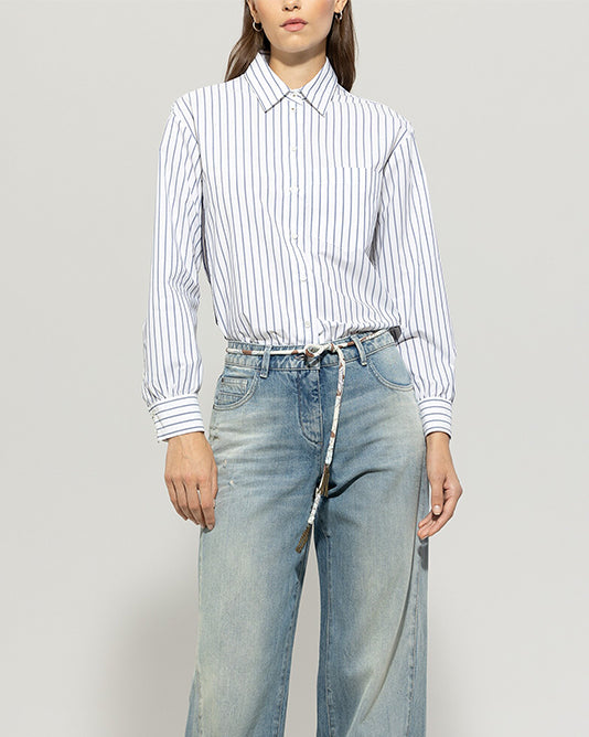 Stripe Shirt With Contrast Side Seams