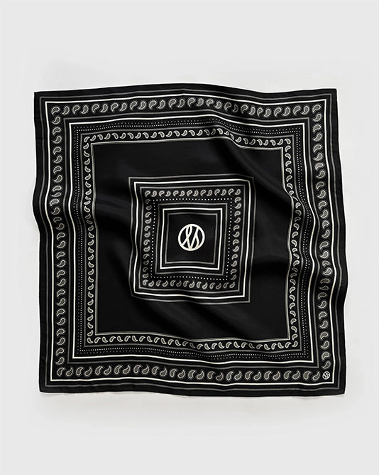 Black & Cream Paisley Neck Scarf