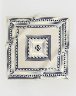 Cream & Navy Paisley Scarf