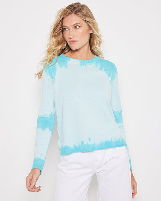 Tie Dye Sweater in Aqua