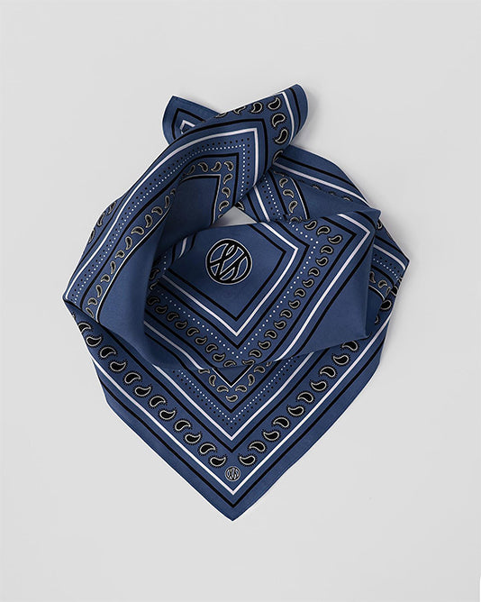 Paisley Silk Scarf Navy