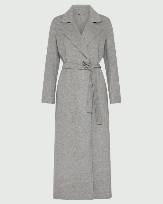 Wrap Coat with Tie Belt & Side Splits