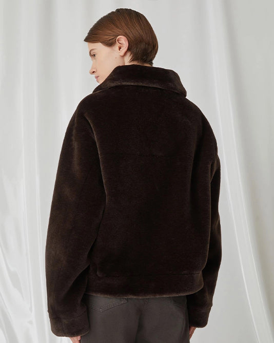 Chocolate Brown Faux Fur Jacket