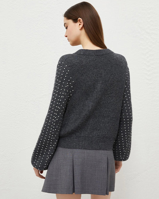 Rhinestone Sweater in Charcoal