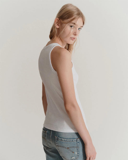 Essential White Rib Vest