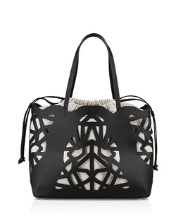 LAST ONE Laser Cut Out Leather Shopper