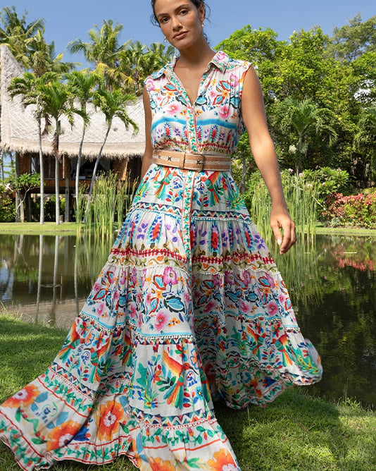 FULL MAXI SHIRT Print DRESS