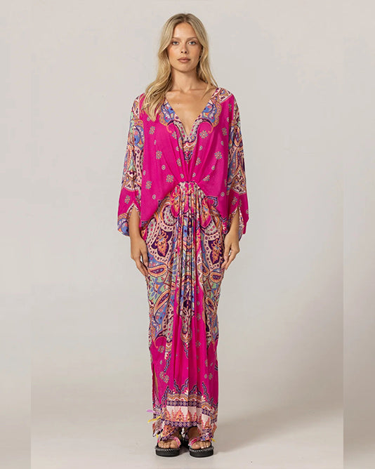 PINK Printed LONG KAFTAN