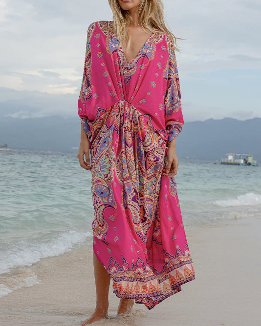 PINK Printed LONG KAFTAN
