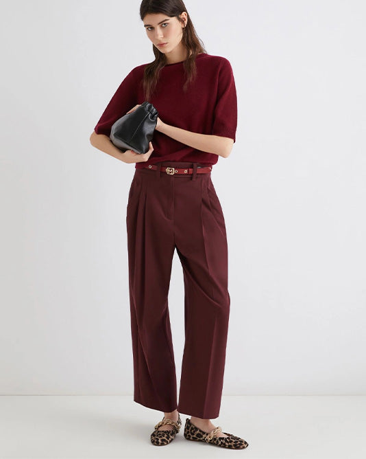 Short Sleeve Rolled Edge Sweater