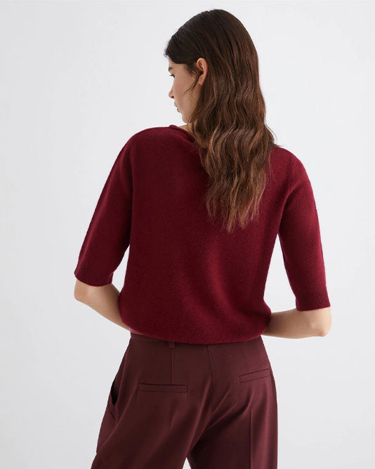 Short Sleeve Rolled Edge Sweater