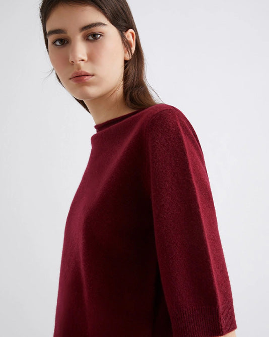 Short Sleeve Rolled Edge Sweater