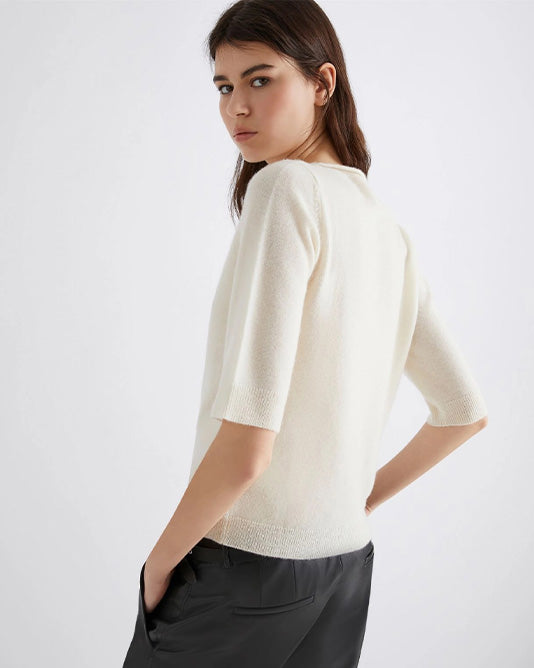 Short Sleeve Rolled Edge Sweater