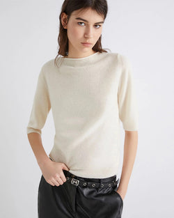 Short Sleeve Rolled Edge Sweater