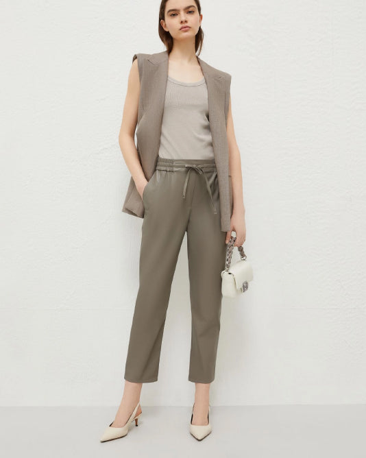 Taupe Faux Leather Pant