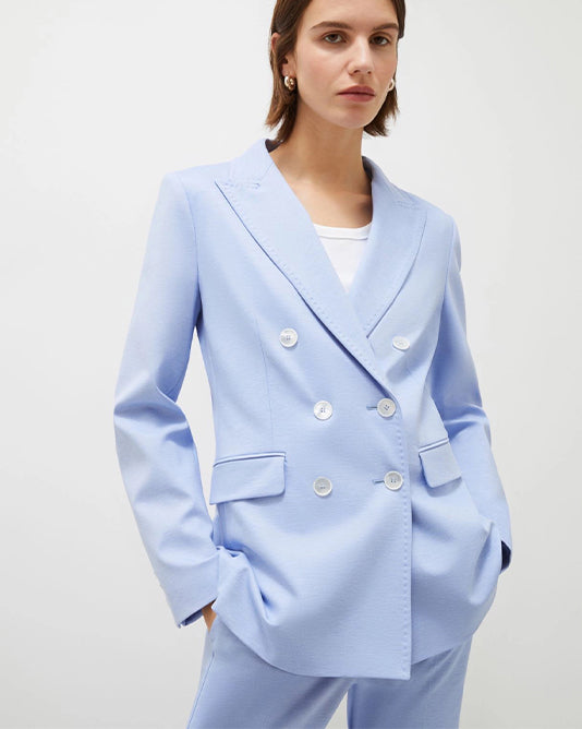 Pale Sky Blue Jersey Suit