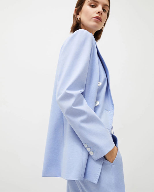 Pale Sky Blue Jersey Suit