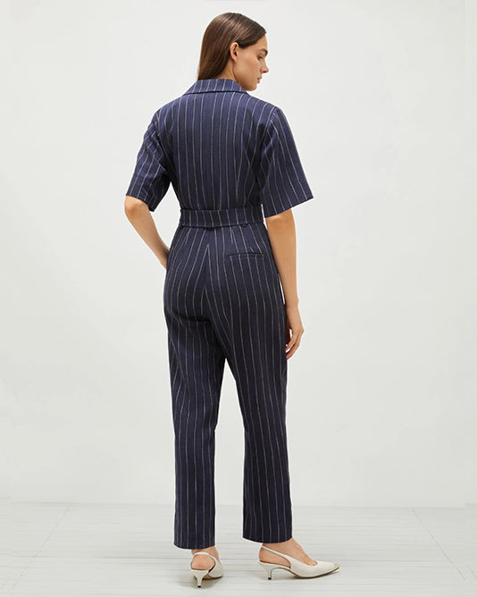 Pinstripe Tailored Jumpsuit