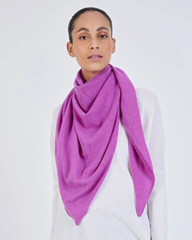 Faustine Cashmere Sweater Scarf Set in Orchid