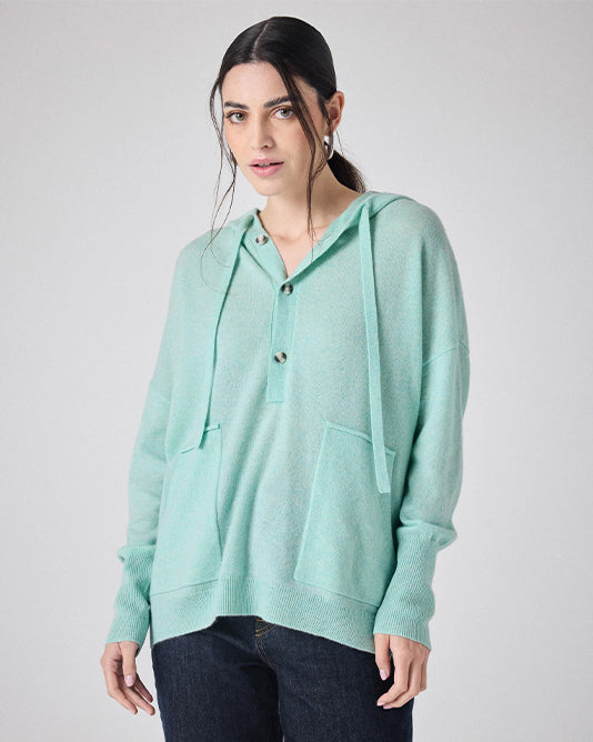 Cashmere Hoodie In Mint