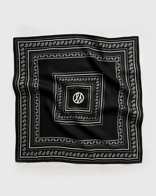 Paisley Silk Scarf Black