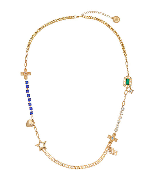 LAST ONE Pavé Crystal Charm Long Necklace