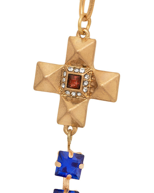 LAST ONE Pavé Crystal Charm Long Necklace
