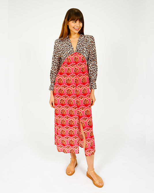 OPAL DRESS LEO/PINK