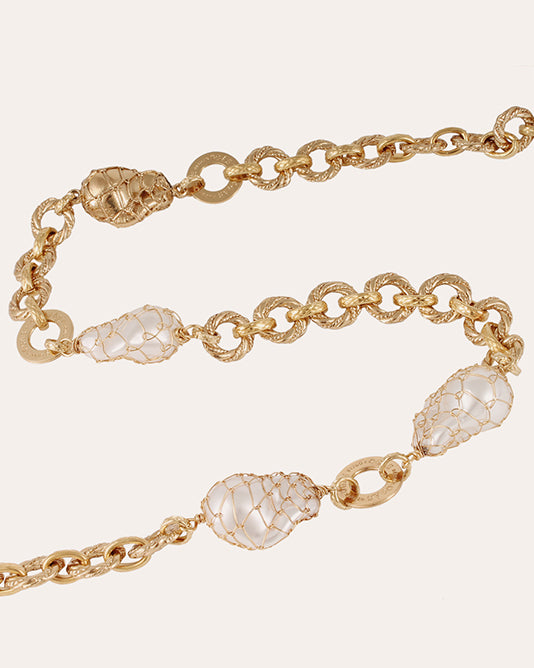 Net Covered Pearl Choker
