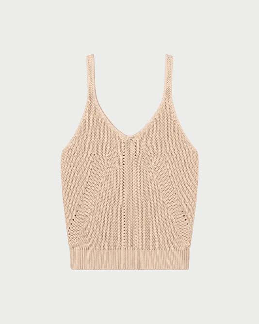 Pointelle Cotton Rib Cardigan & Camisole Set