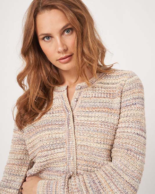 Multi Stripe Knit Cardigan