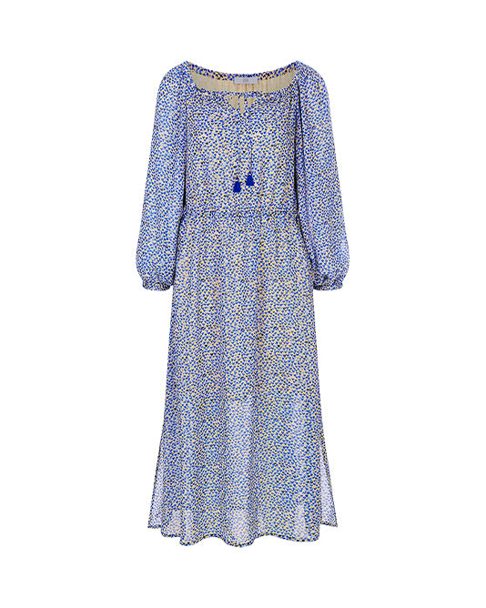 Heart Print Midi Off The Shoulder Dress