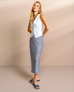 Mini Heart Print Bias Cut Skirt