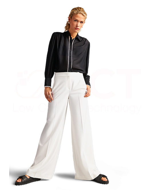 Wide Tailored White Pant