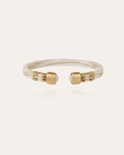 Sarina White Enamel/Gold Bracelet