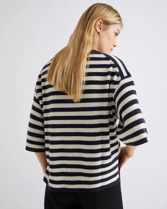 Striped Short Sleeve Sweater