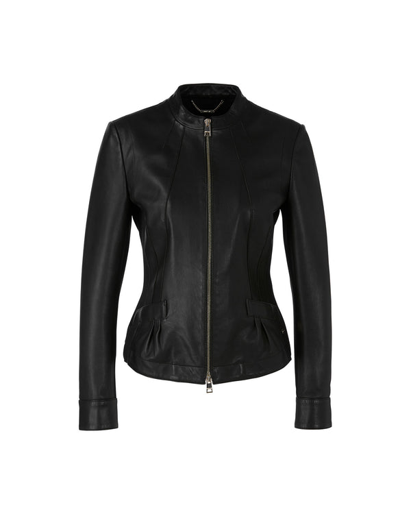 LAST ONE Black Fitted Leather Jacket