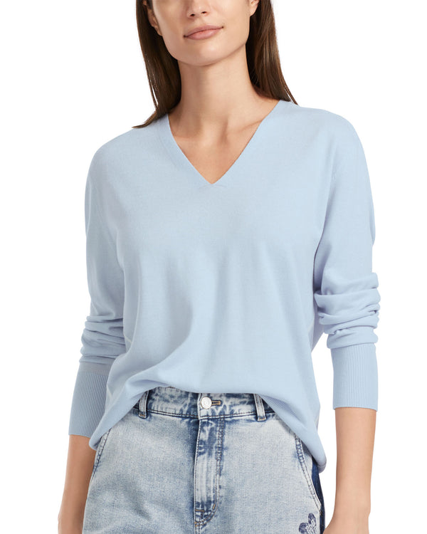 V NECK SWEATER IN POWDER BLUE