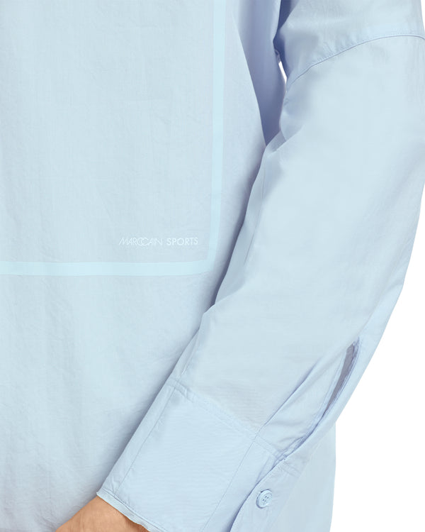 Long Cotton Shirt Blue