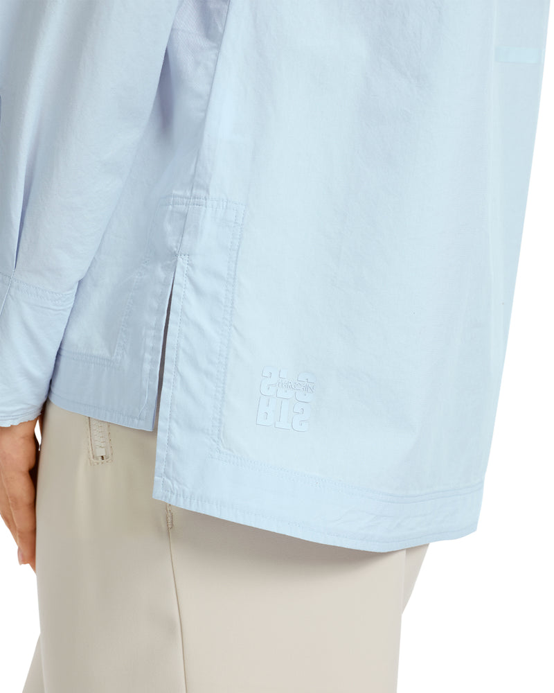 Long Cotton Shirt Blue