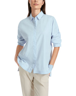 Long Cotton Shirt Blue