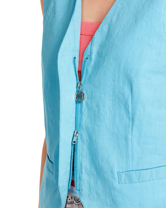 Turquoise LINEN WAISTCOAT