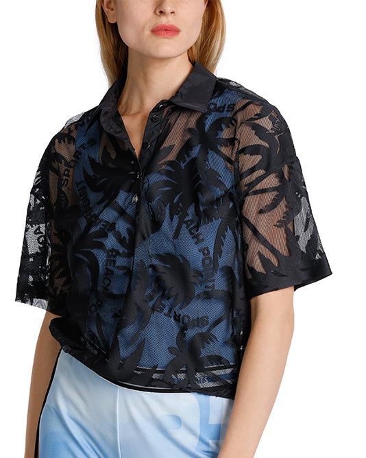 Net Palm Pattern Blouson